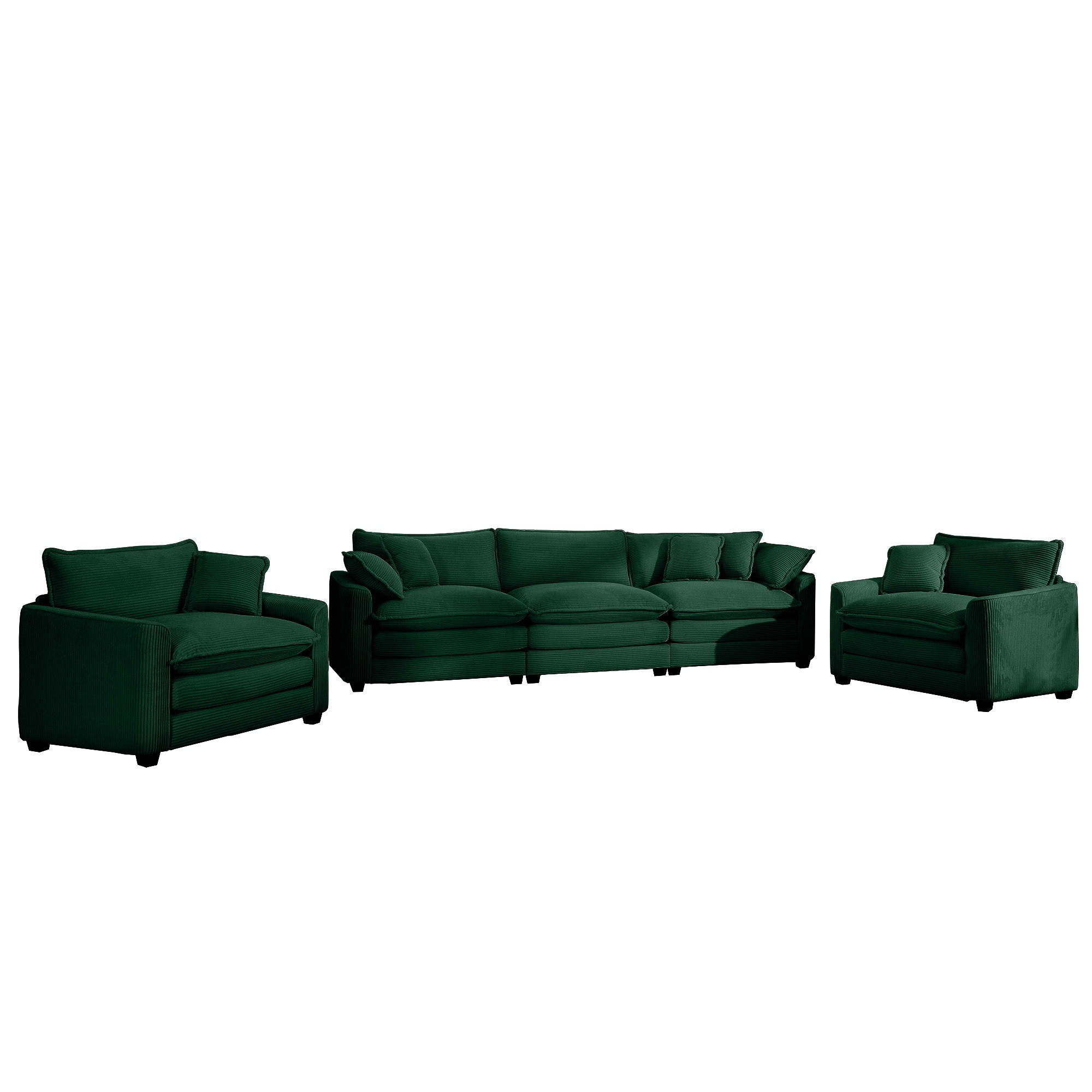 Elegant Corduroy Oversized Sectional Sofa Set With Deep Seats And Flexible Layout