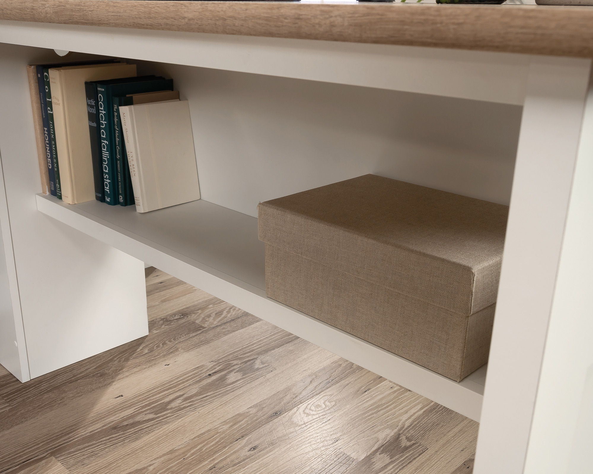 L-Shaped Home Office Desk in Soft White