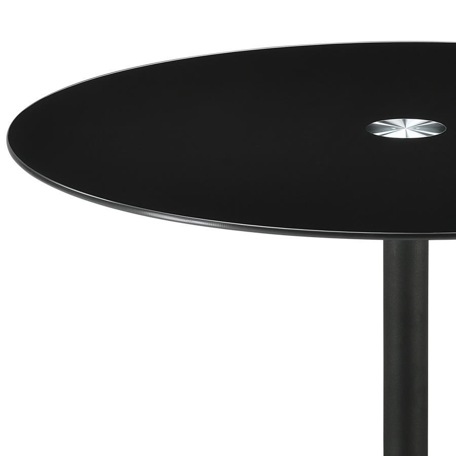 Coaster Fine Furniture Ganso - Round Metal Coffee Table With Tempered Glass Top - Black | Meri Furniture