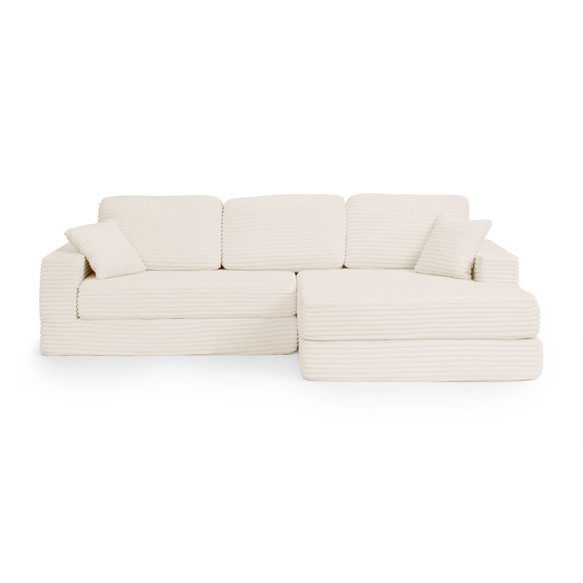 Modern Minimalist L Shape Modular Sectional Sofa, Corduroy Couch