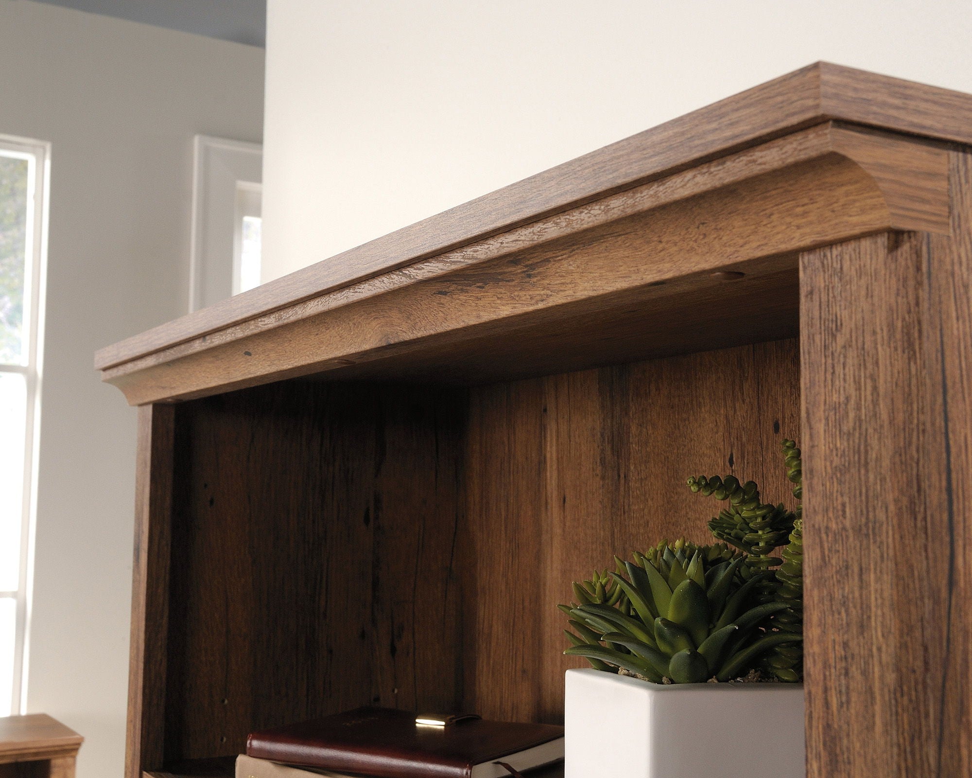 Farmhouse Style 5-Shelf 2-Door Bookcase