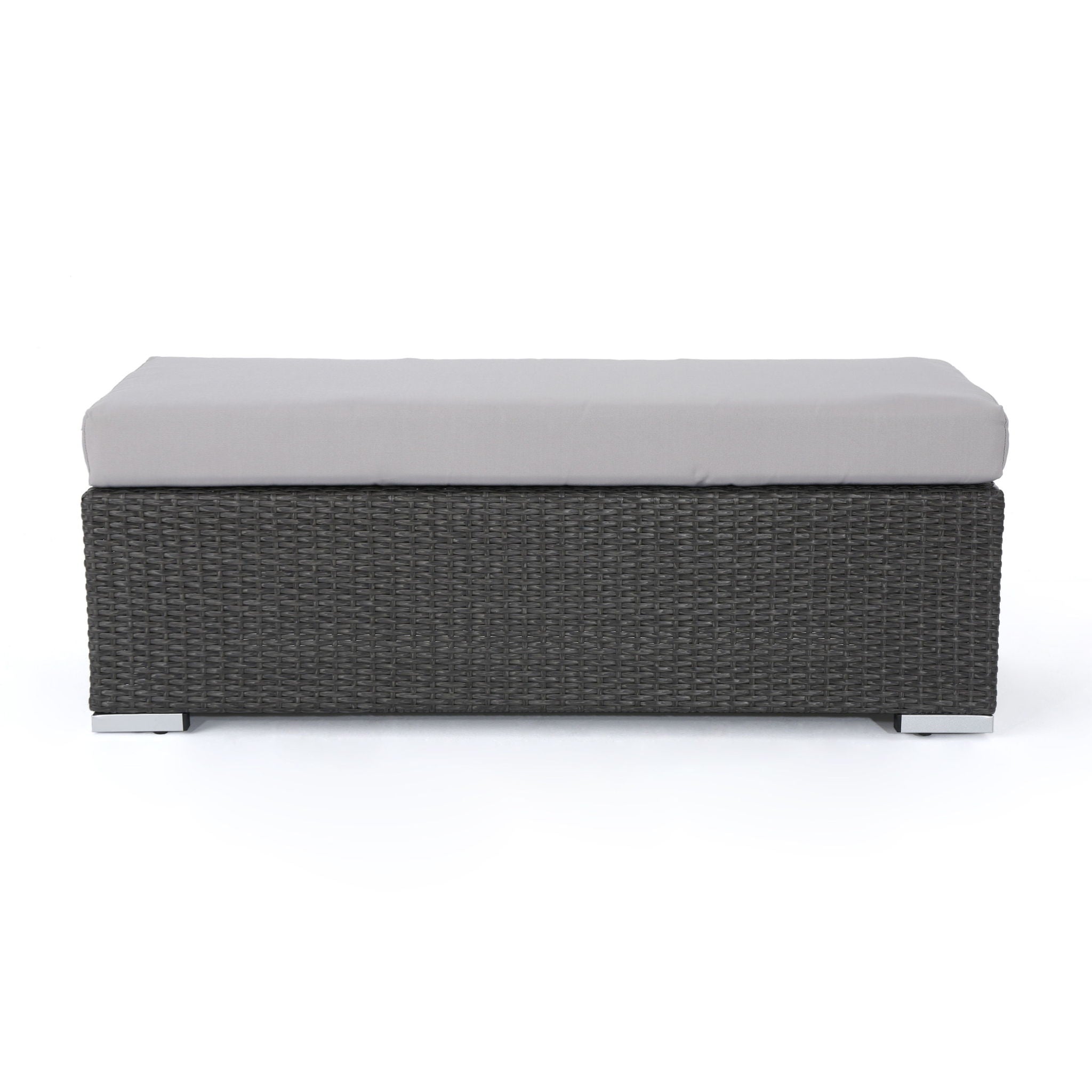 Enthrallia - Outdoor Wicker Bench With Foam Filled Cushion