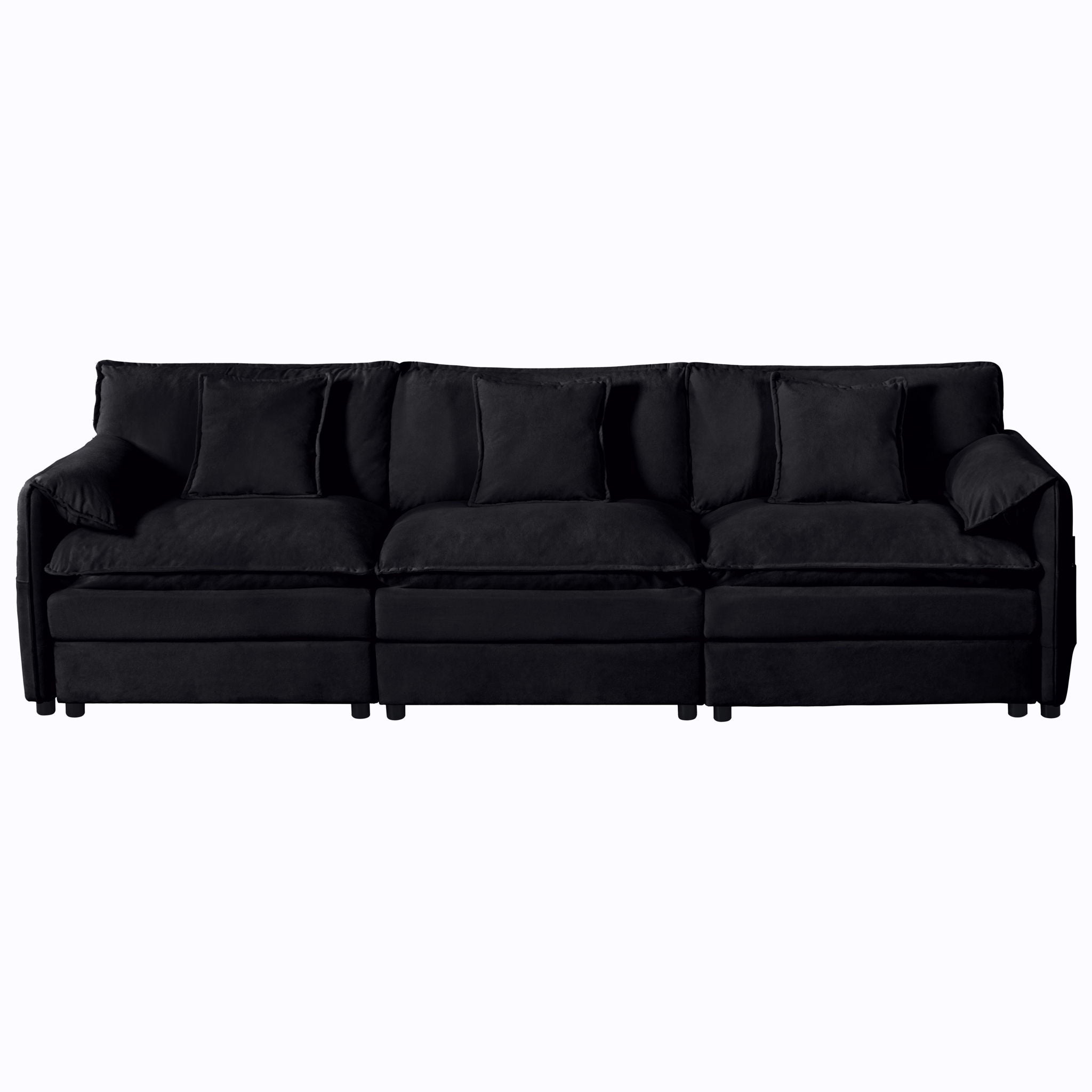 Modern Comfy Deep Seat Modular Sectional Sofa Cloud Couch With Ottoman