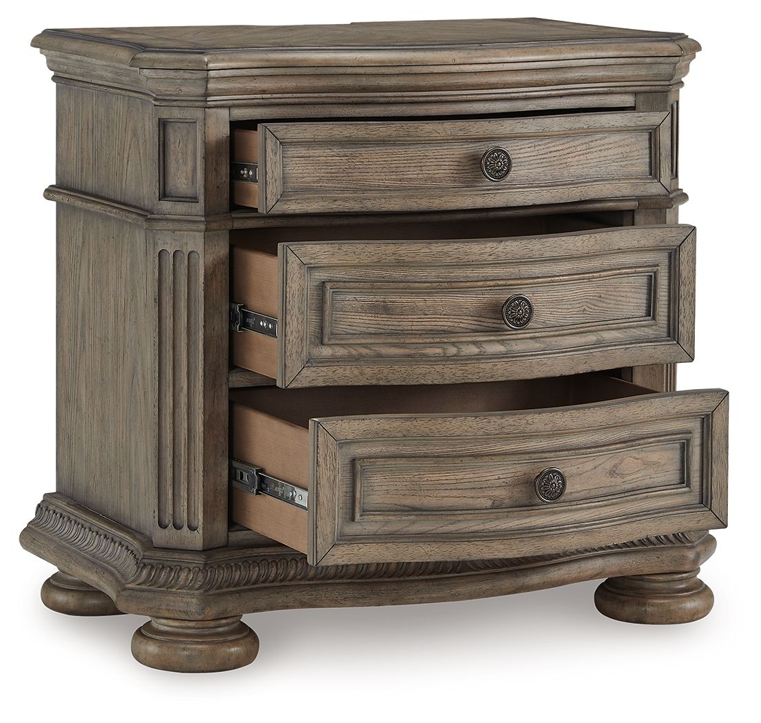 Signature Design by Ashley® Ardenfield - Light Brown - Three Drawer Night Stand | Meri Furniture