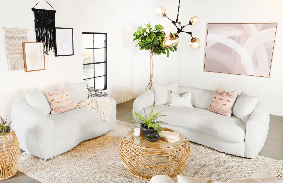 Coaster Fine Furniture Isabella - Faux Sheepskin Upholstered Sofa Set | Meri Furniture