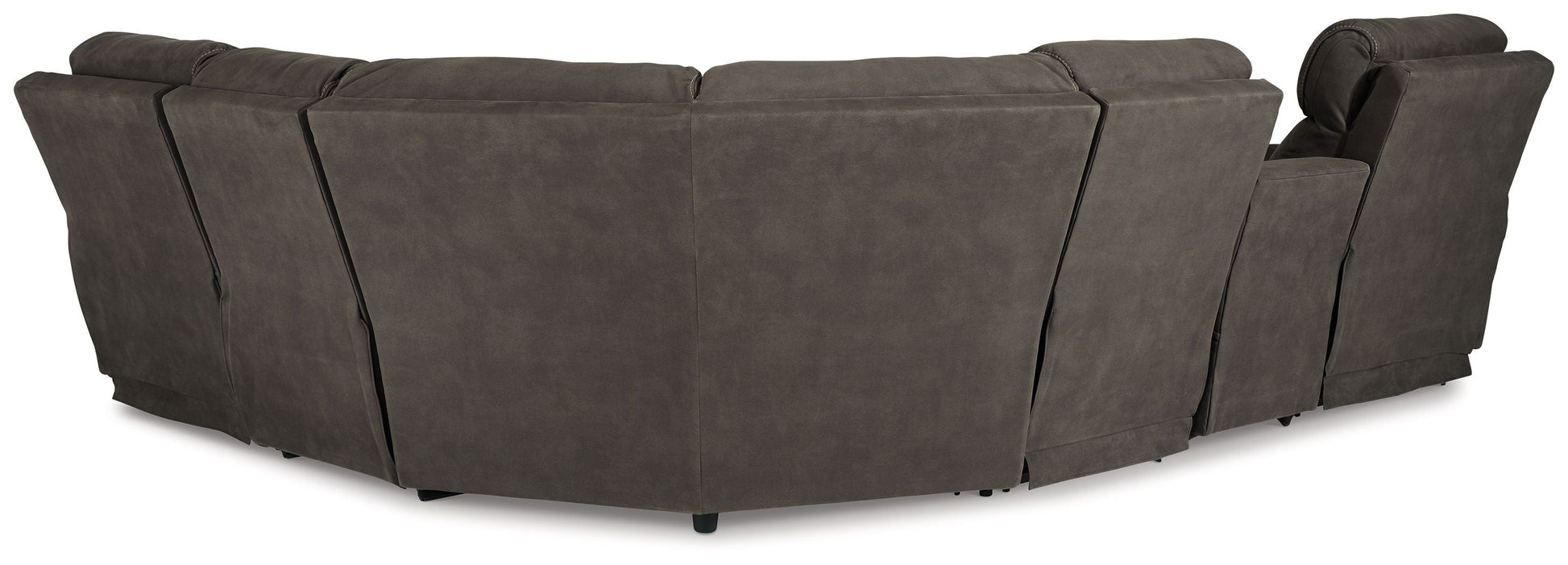 Signature Design by Ashley® Hoopster - Gunmetal - Zero Wall Power Recliner With Console 6 Pc Sectional | Meri Furniture