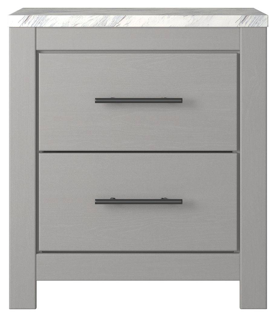 Ashley Furniture Cottonburg - Light Gray / White - Two Drawer Night Stand | Meri Furniture