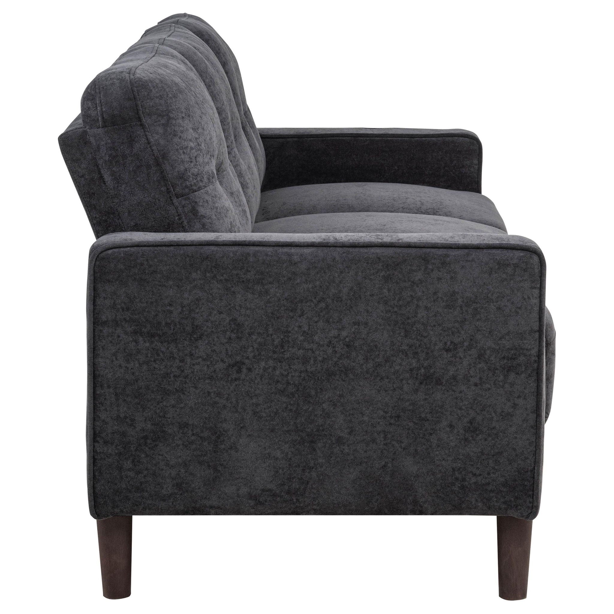 Bowen II 3-piece Upholstered Track Arm Sofa Set Steel Grey