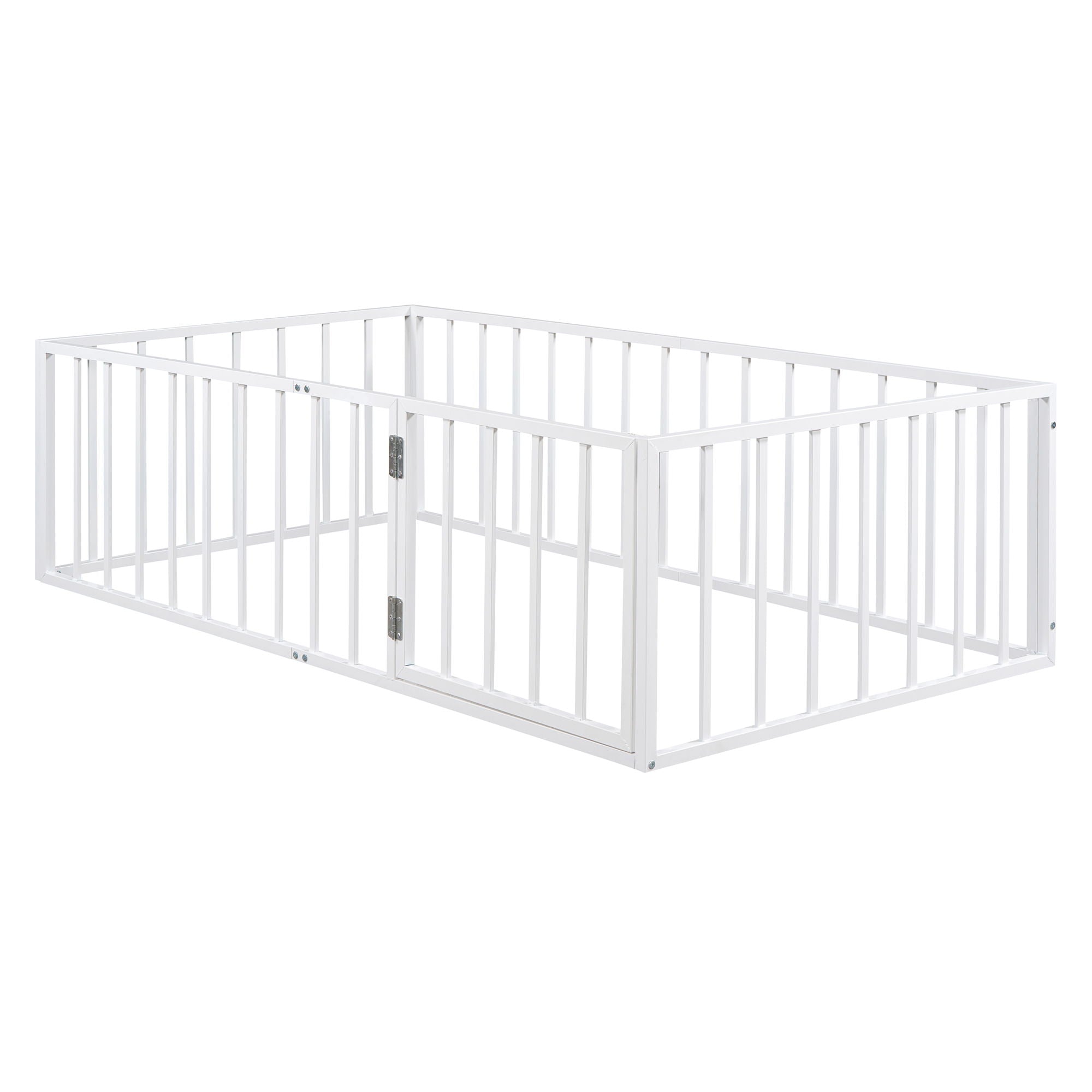 Metal Floor Bed Frame With Fence And Door