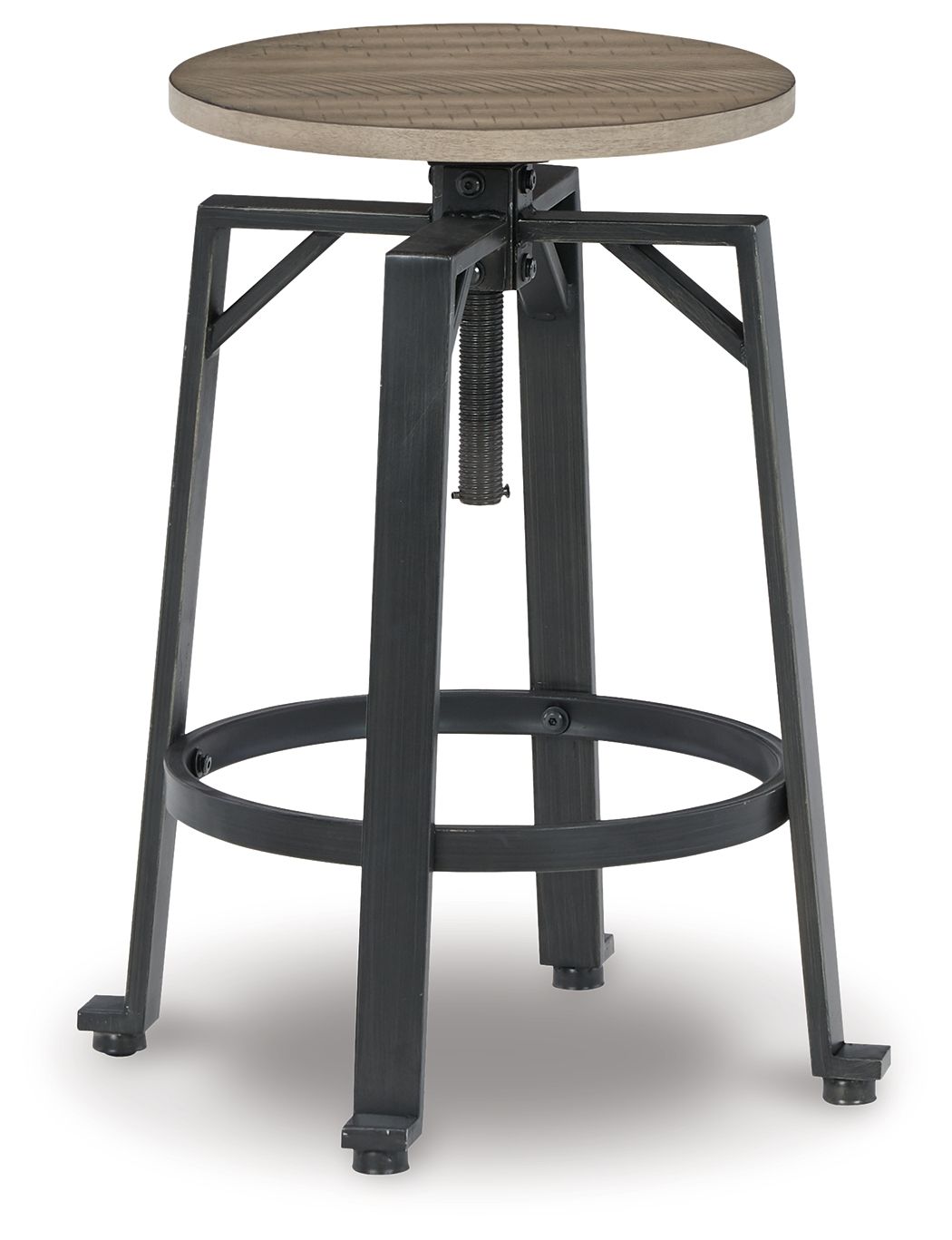 Signature Design by Ashley® Lesterton - Light Brown / Black - Swivel Stool (Set of 2) | Meri Furniture