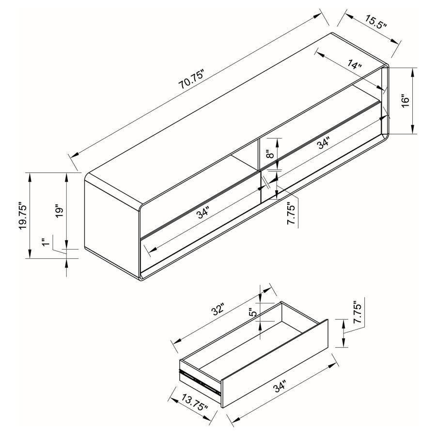 Ellice - TV Stand Media Console - White