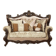 ACME Shalisa - Loveseat - Fabric & Walnut | Meri Furniture