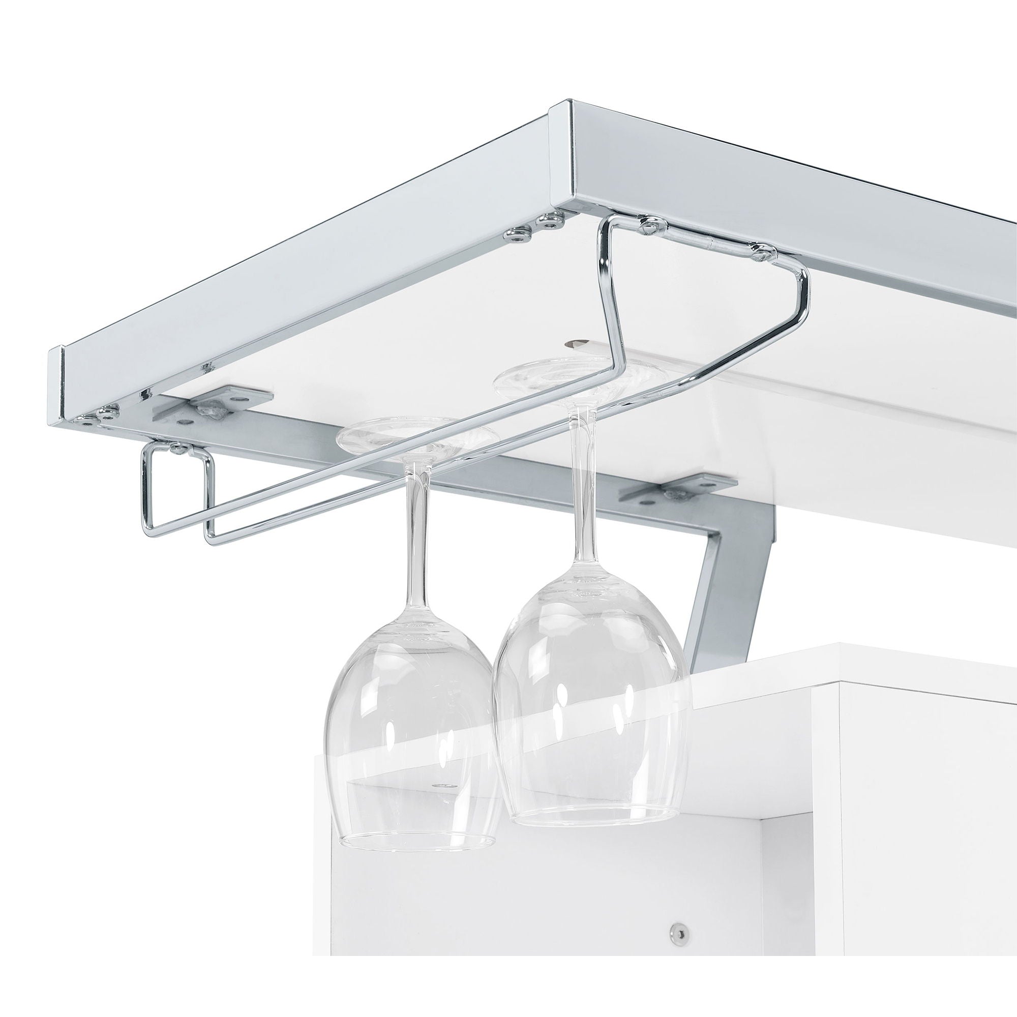 Katia - Wine Cabinet With LED Home Bar, 12 Bottle Storage - Gloss White
