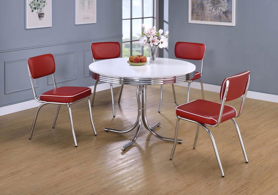 Coaster Fine Furniture Retro - Round Dining Table Set | Meri Furniture