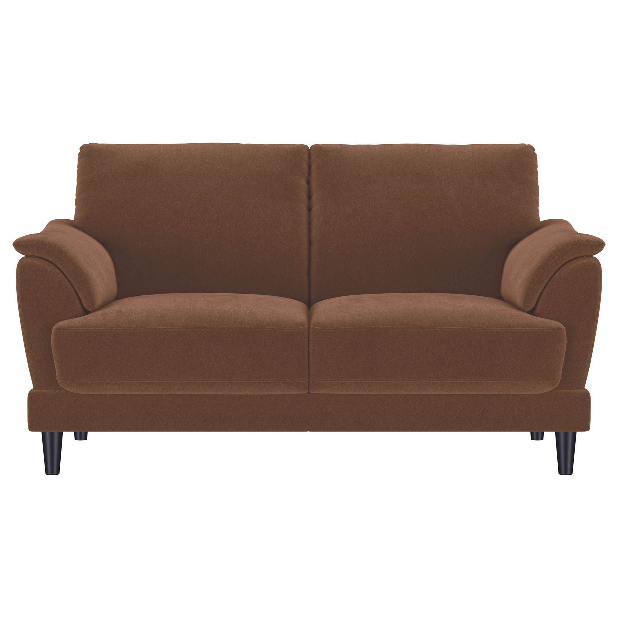 Dania - 2 Piece Upholstered Crescent Arm Sofa Set - Rust