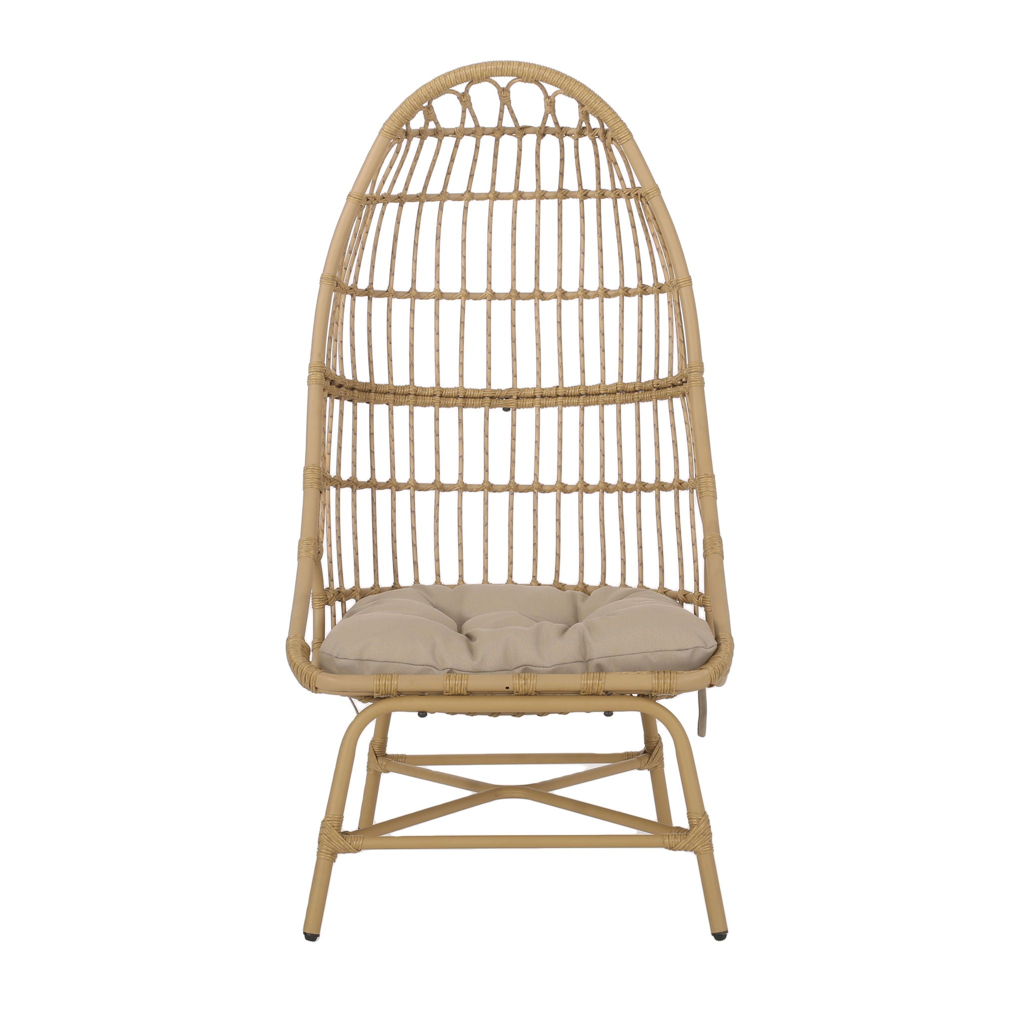 Outdoor Accent Chair With Basket Shape - Light Brown