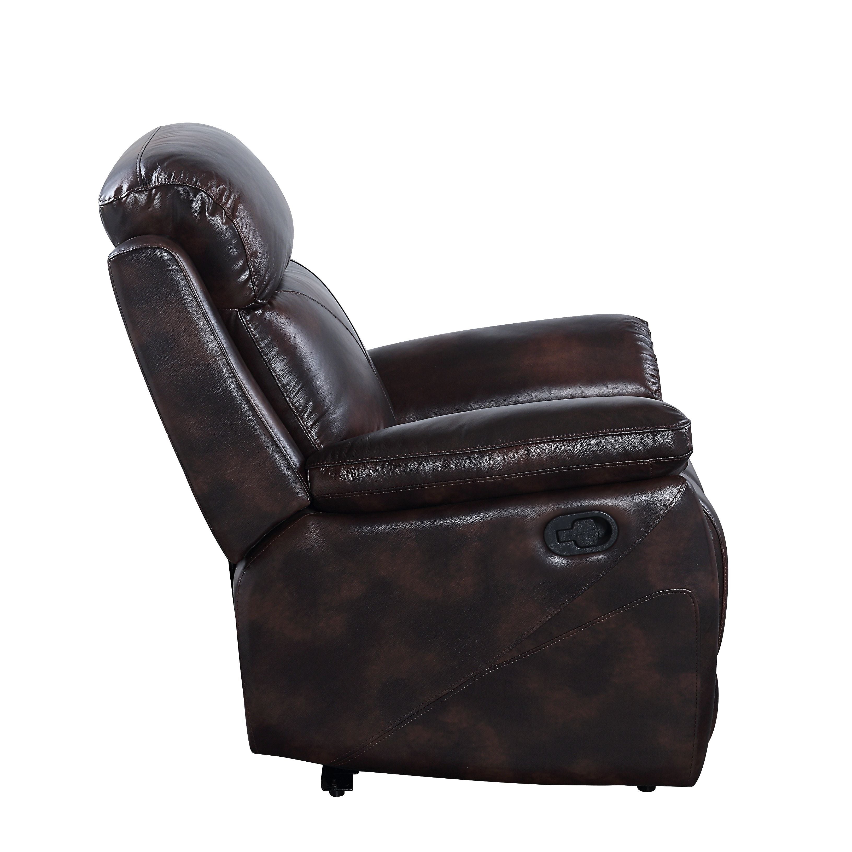ACME Perfiel - Sofa - 2 Tone Dark Brown Top Grain Leather | Meri Furniture