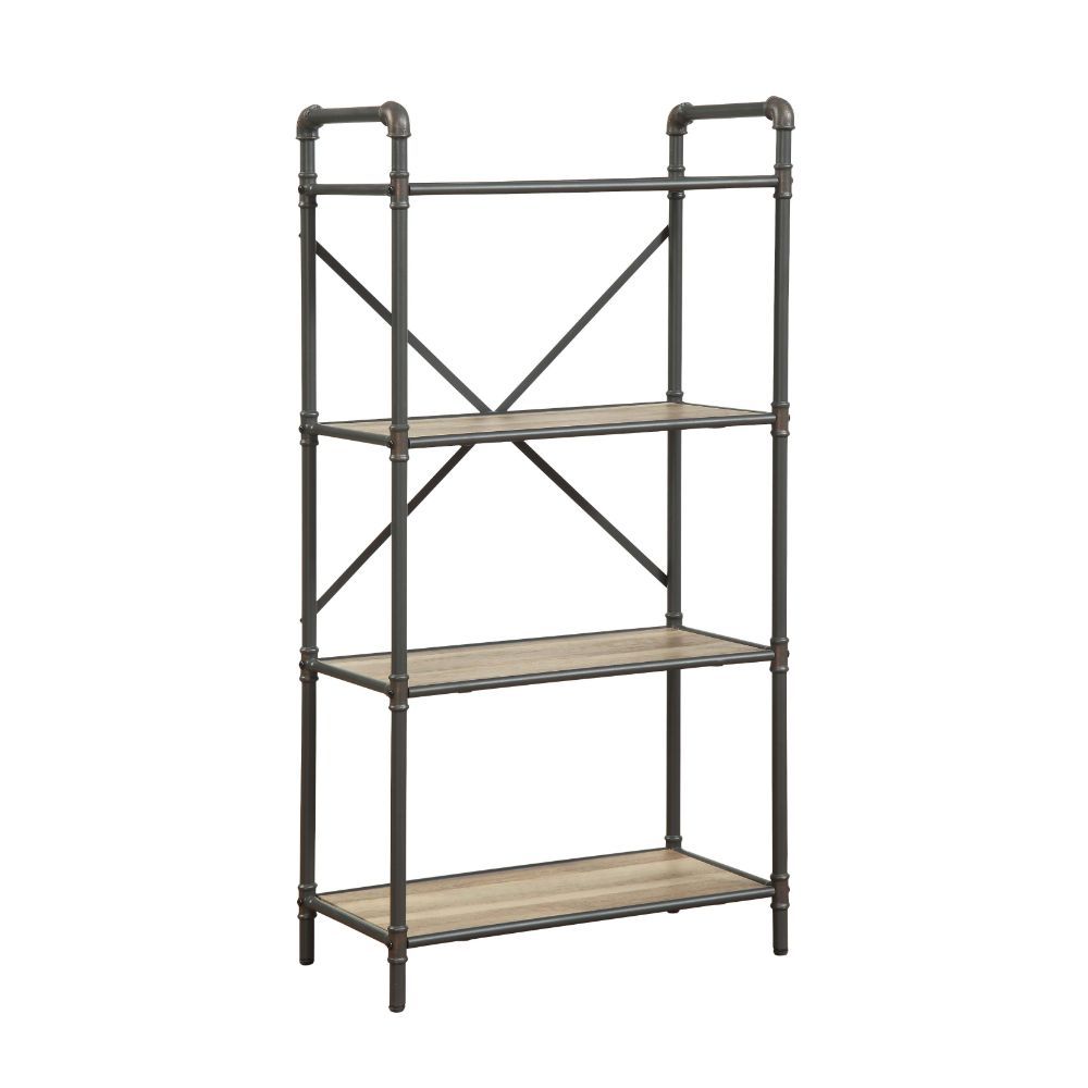 The Itzel Bookcase is functionally designed to enhance your Decor. Organize your essentials with this unique, stylish bookcase. Different level contoured shelves and a versatile construction highlight this beautiful bookcase. Some Assembly Required.