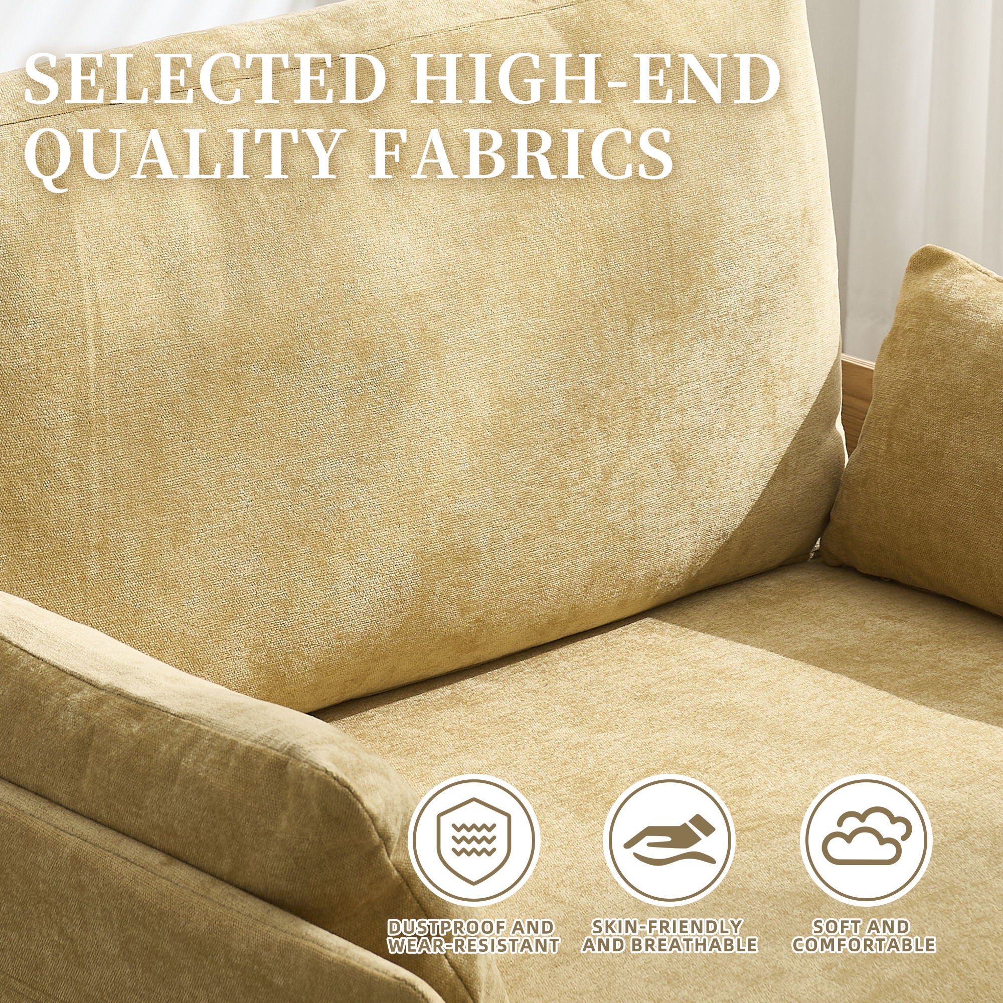 Mid Century Modern Foldable Sofa Bed, 3 In 1 Convertible Sleeper With 3 Pillows