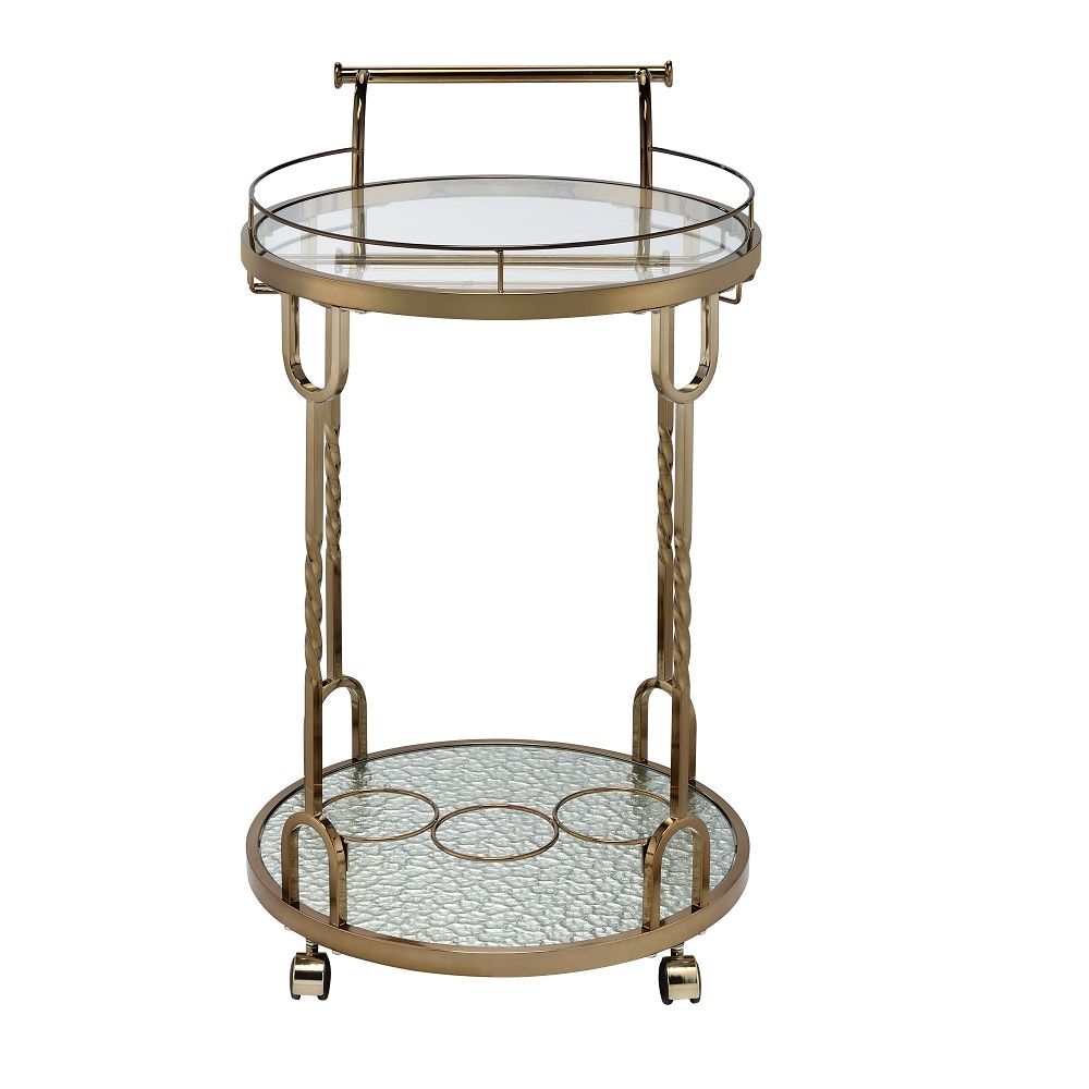 ACME Vikki - Serving Cart - Gold | Meri Furniture