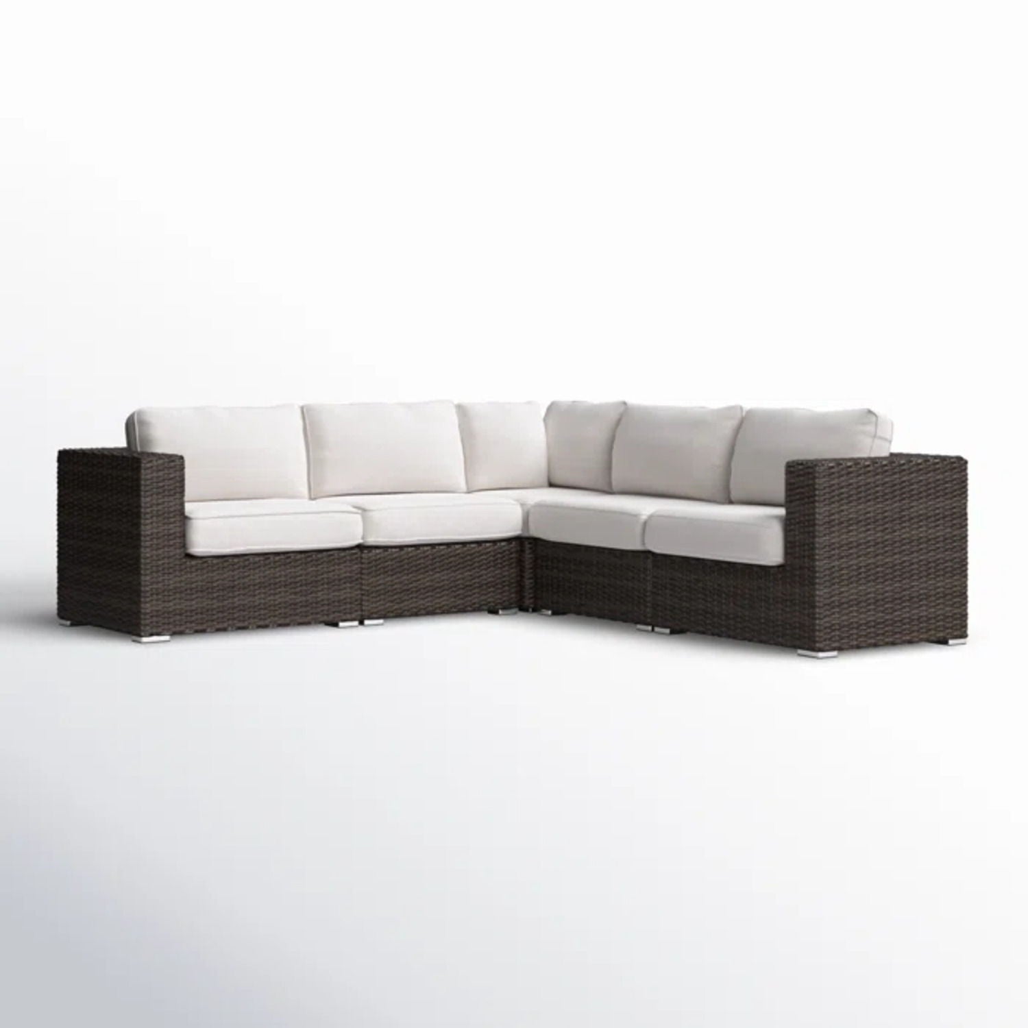 Luxurious Wicker Patio Sectional With Weather Resistant Sunbrella Cushions