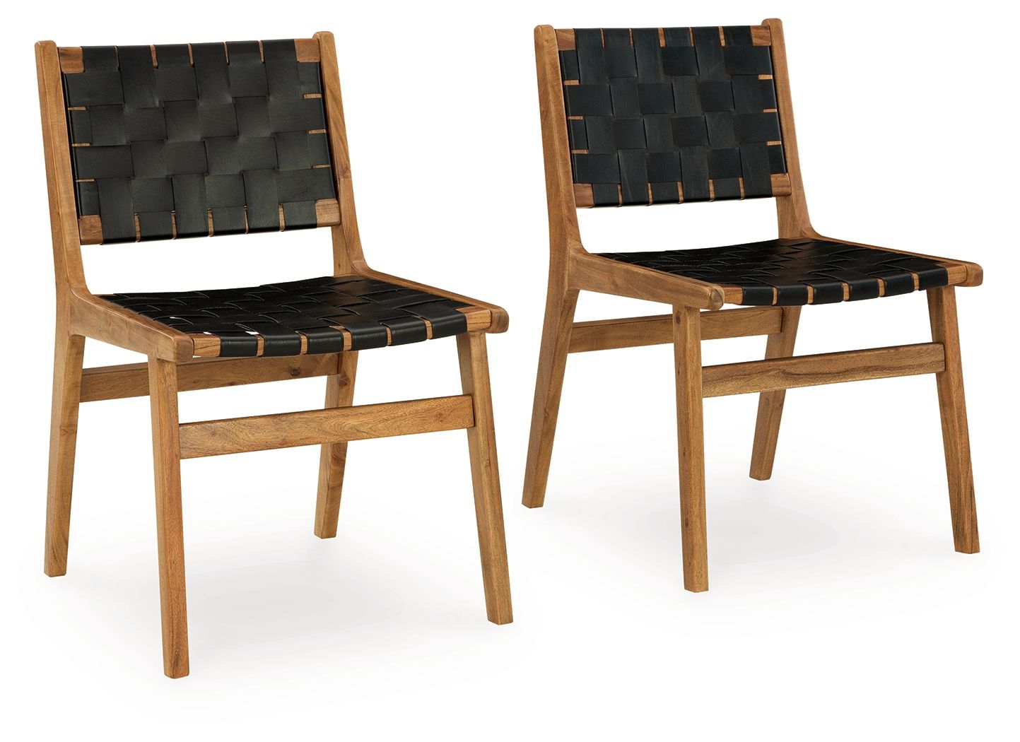 Signature Design by Ashley® Fortmaine - Brown / Black - Dining Room Side Chair (Set of 2) | Meri Furniture