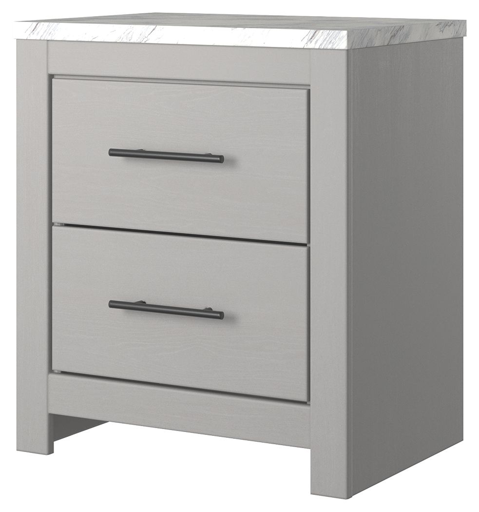 Ashley Furniture Cottonburg - Light Gray / White - Two Drawer Night Stand | Meri Furniture