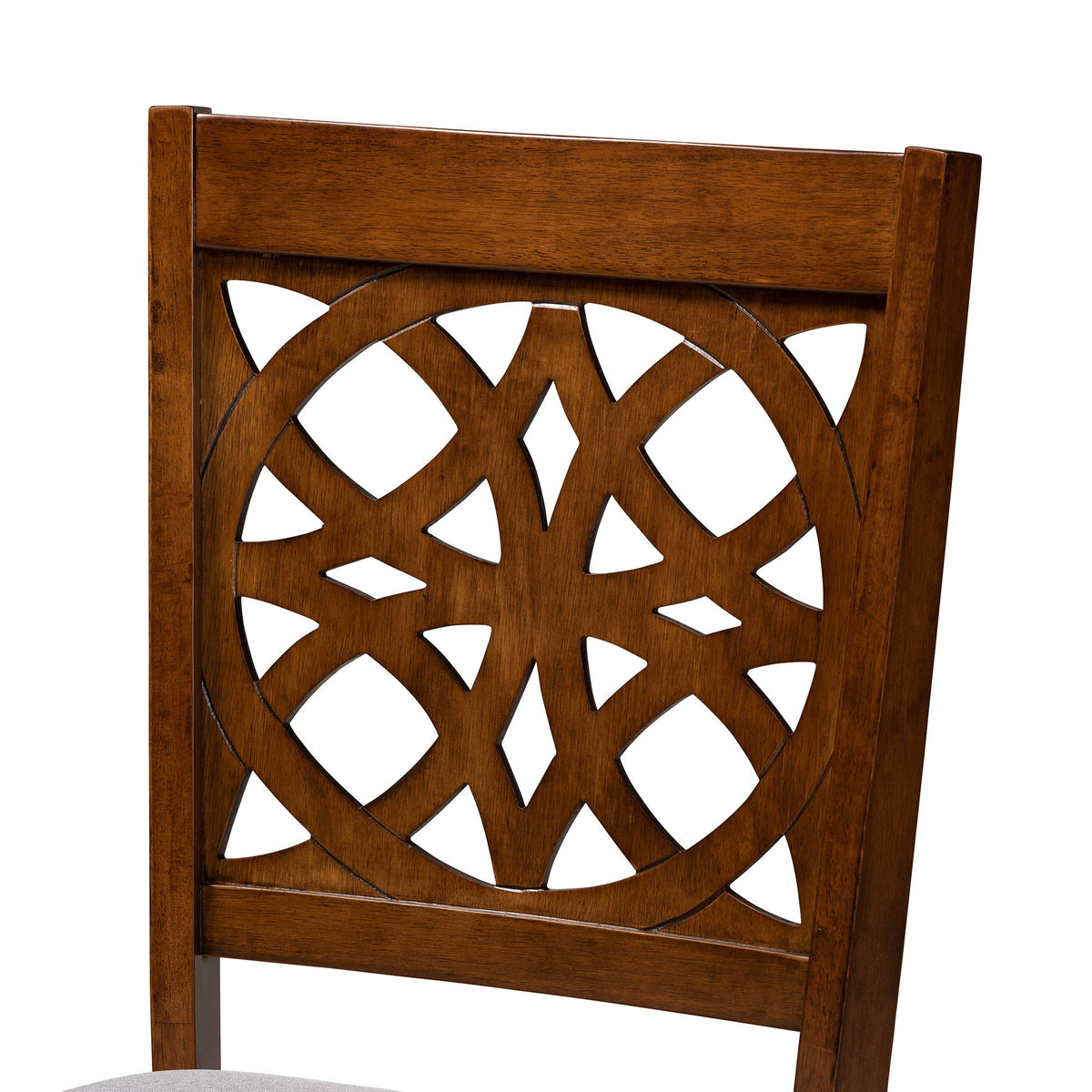 Abigail Modern Grey Fabric and Walnut Brown Finished Wood 6-Piece Dining Set