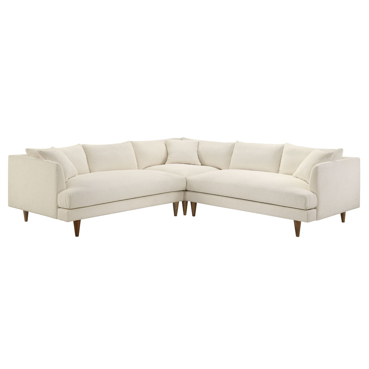 Zoya 3 Piece Down Filled Overstuffed Boucle Sectional Sofa by Modway