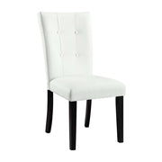 ACME Hussein - Side Chair (Set of 2) - White PU & Black Finish | Meri Furniture