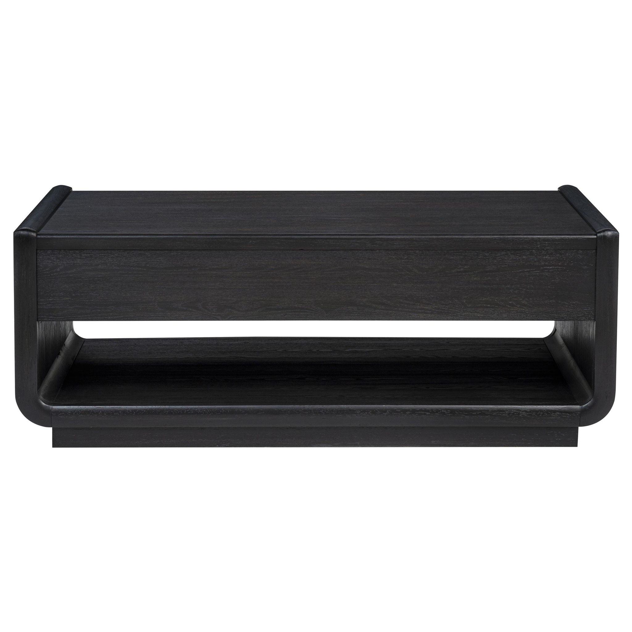 Leandro 2-drawer Wood Cocktail Coffee Table Burnished Black