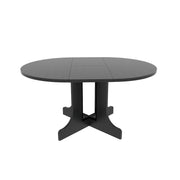 Dining Table For Farmhouse Kitchen Expandable Oval Table Top With Removable Leaf Trestle X Shaped Base - Black