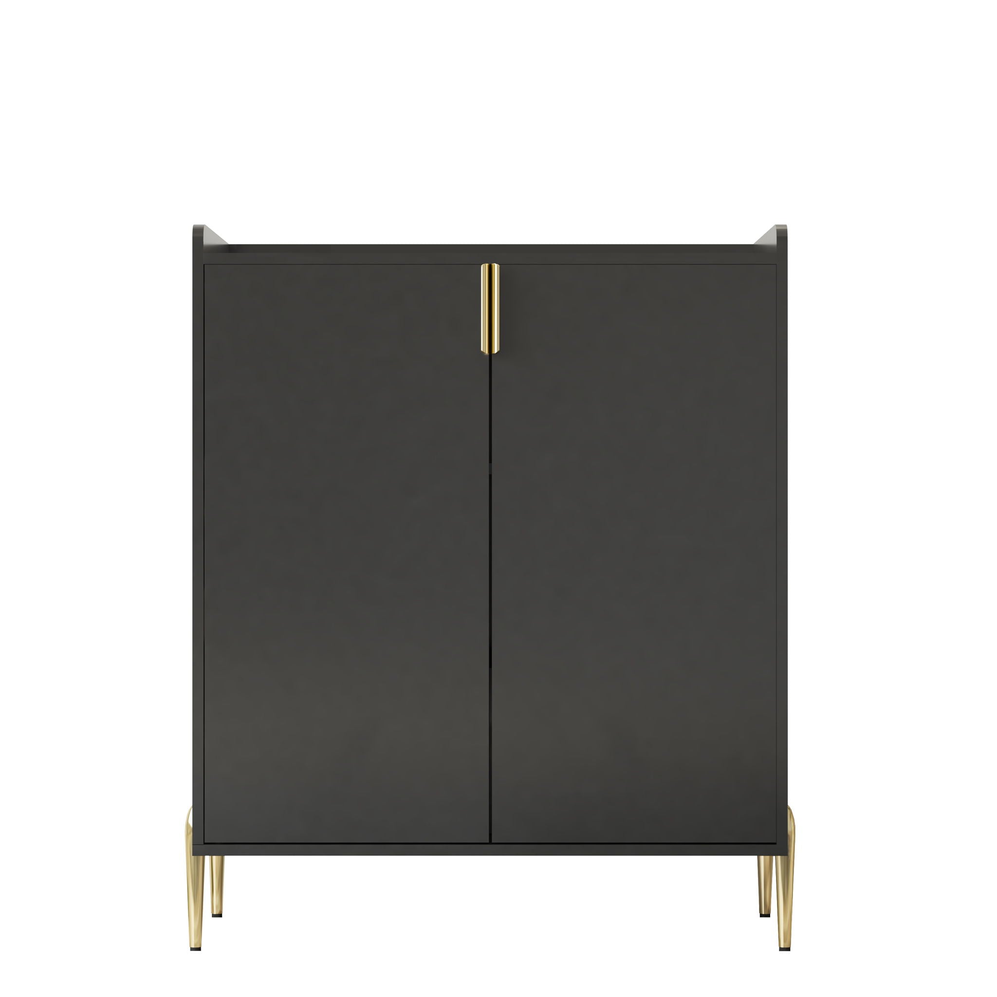 Wine Bar Cabinet With Adjustable Shelf, 2 Door Sideboard With Soft-Closing Hinges And Feet