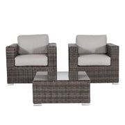 Wicker Seating Group Set With Table And Cushions
