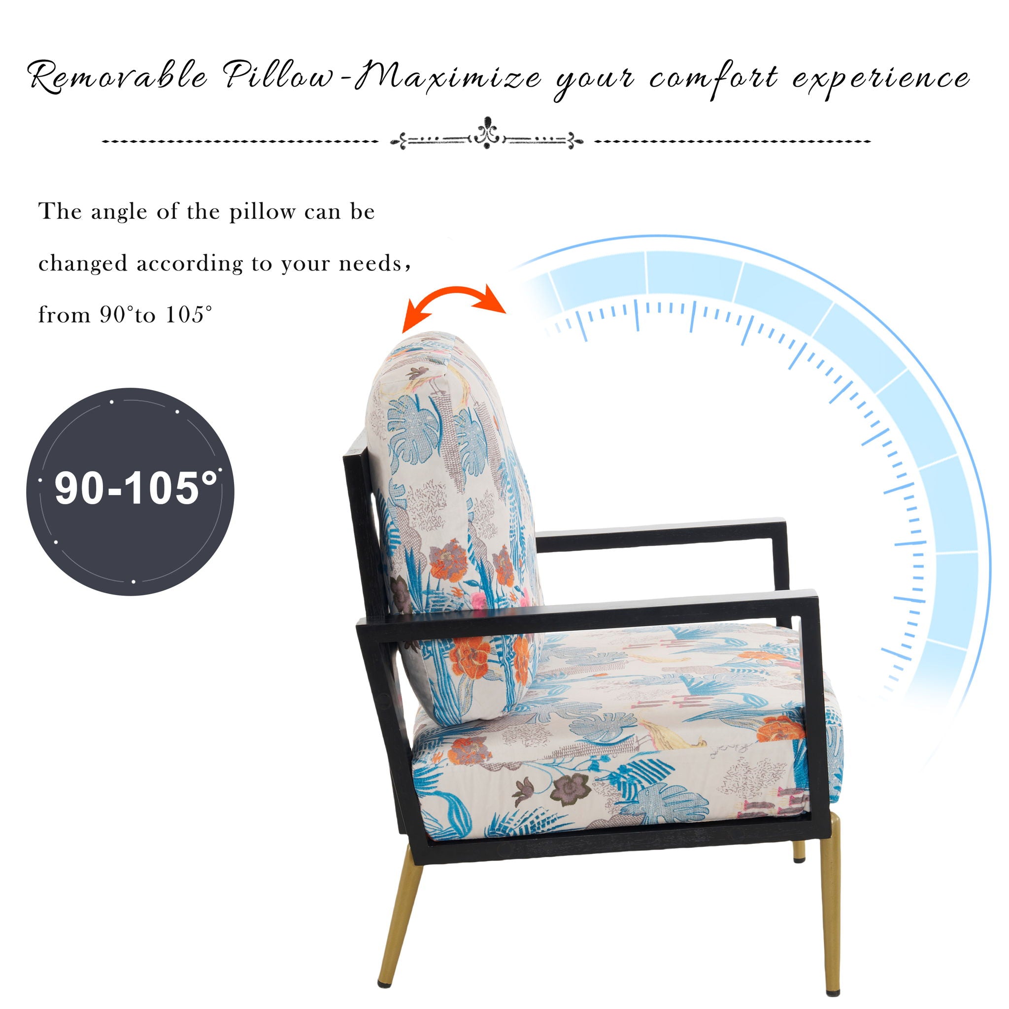 Modern Armchair With Solid Wood Frame