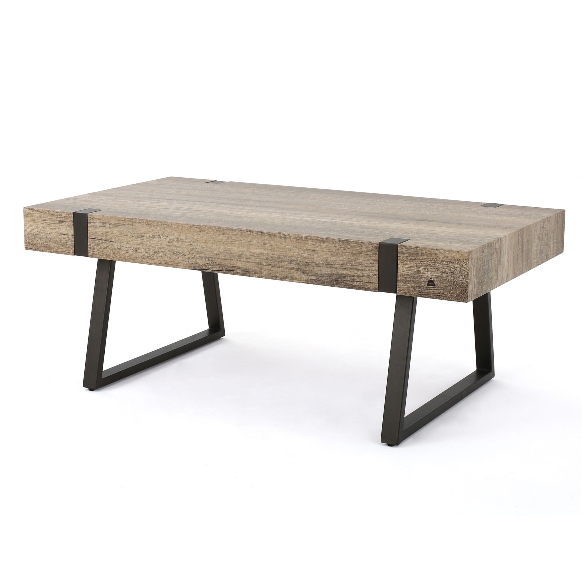 Abitha - Coffee Table With Industrial Powder Coated Metal Legs