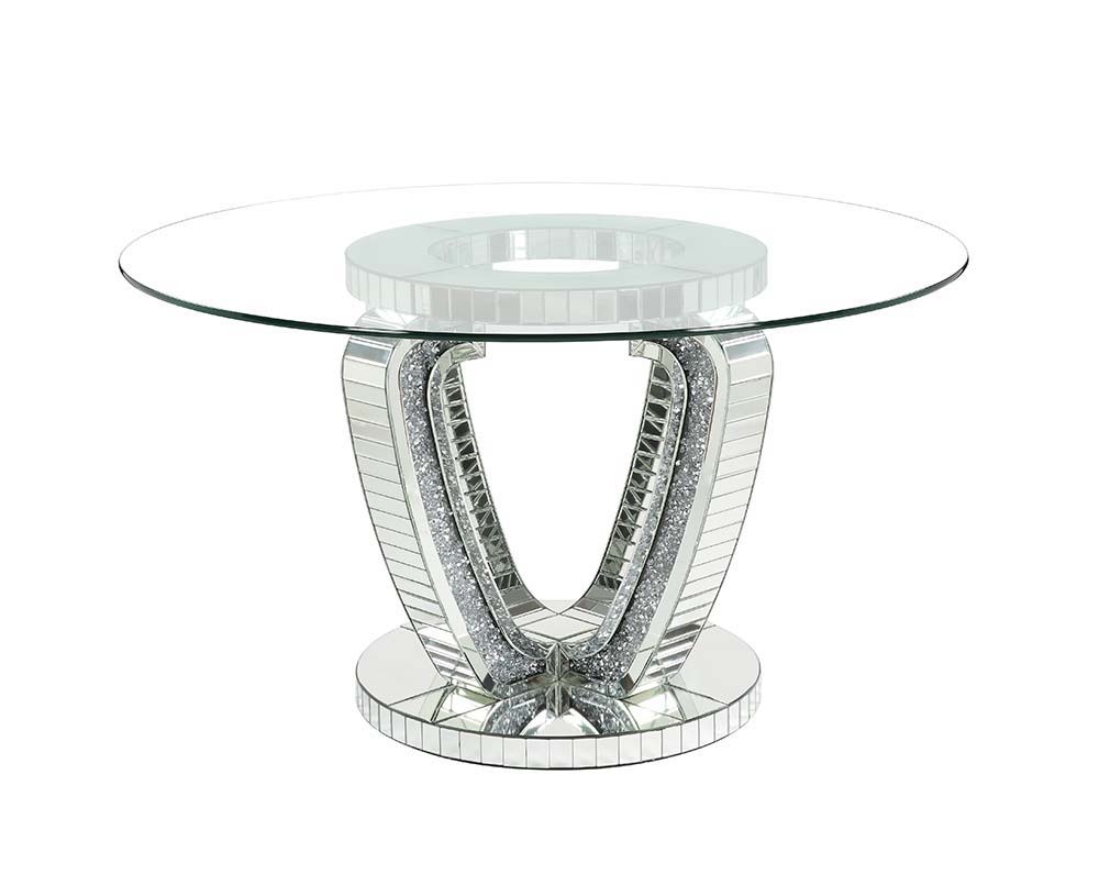 ACME Noralie - Dining Table - Mirrored | Meri Furniture