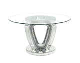 ACME Noralie - Dining Table - Mirrored | Meri Furniture