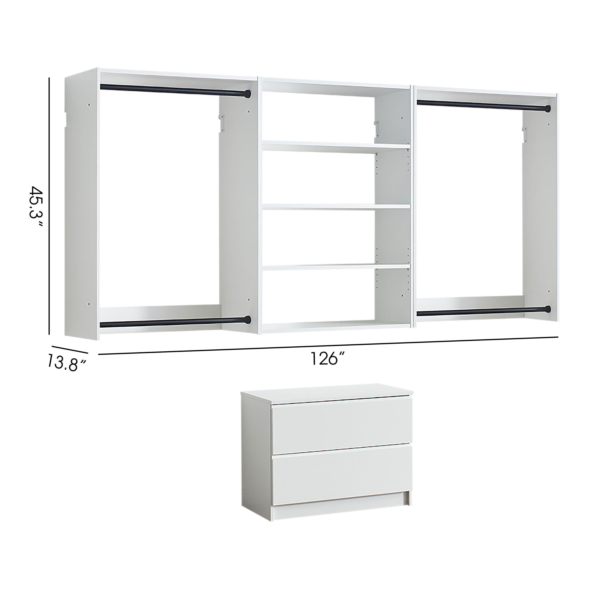 Devi - Wall Mounted Wood Closet System With Modular Units