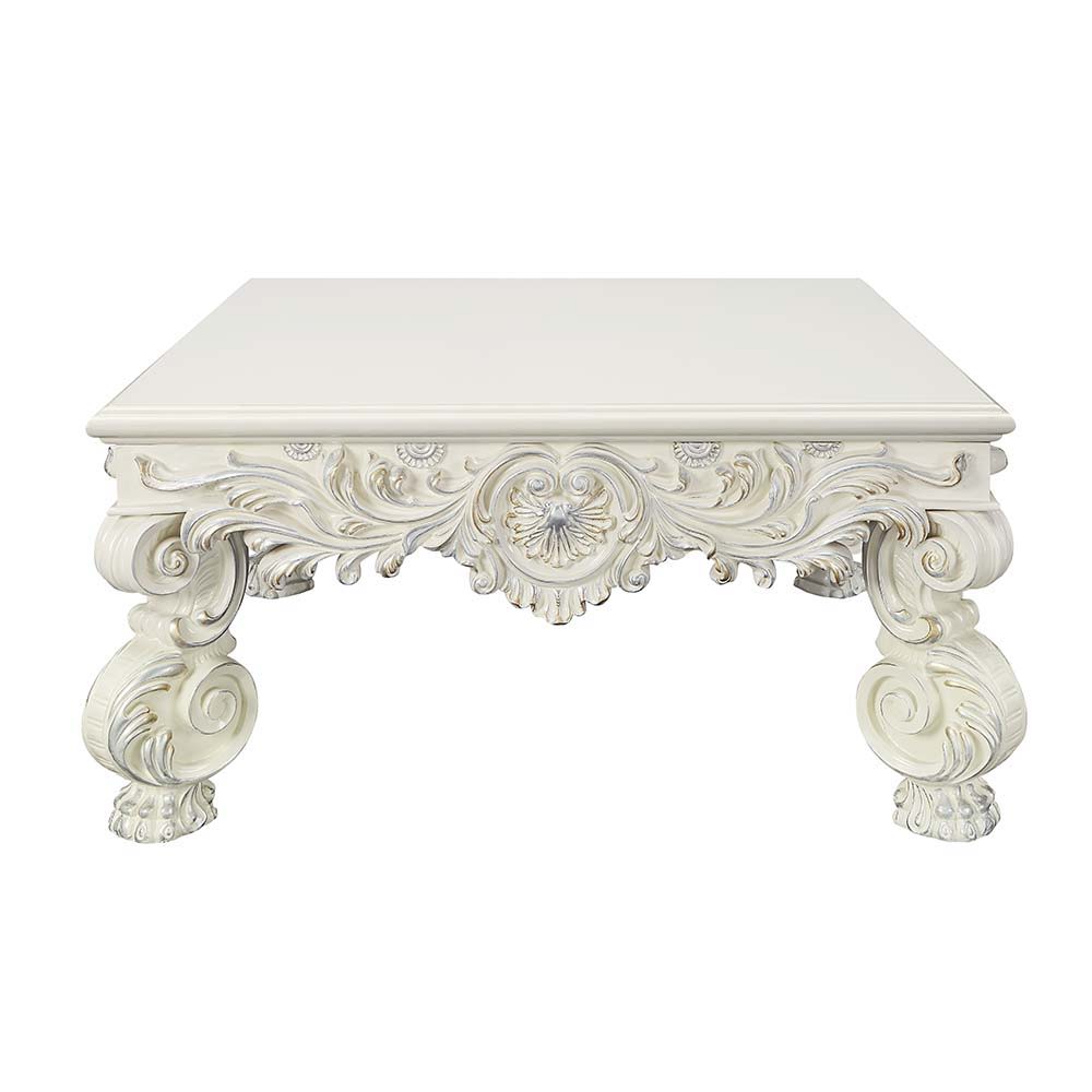 ACME Adara - Coffee Table - Antique White Finish | Meri Furniture