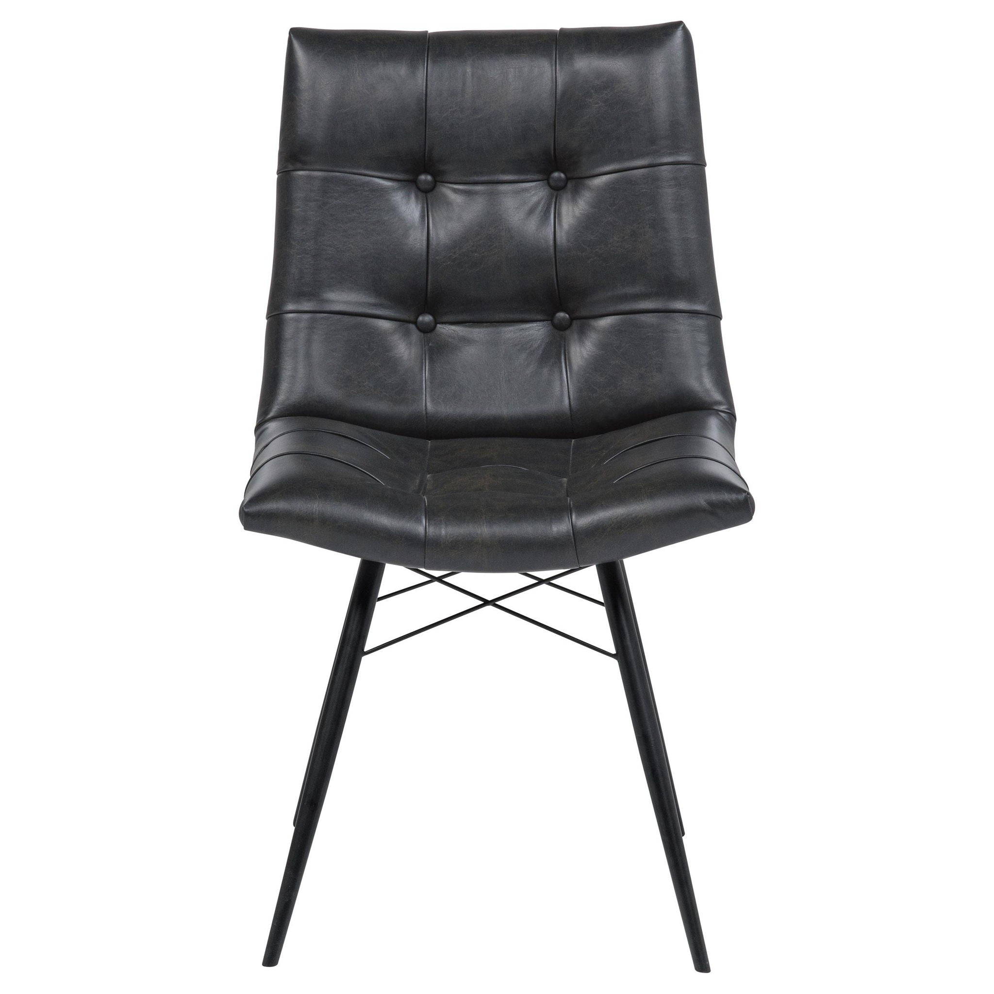 Aiken Faux Leather Upholstered Dining Side Chair Charcoal Grey (Set of 4)