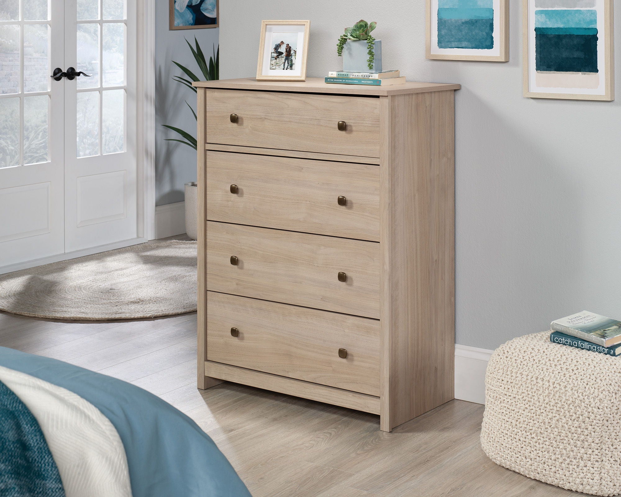 4-Drawer Bedroom Chest in Harvest Walnut