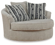 Calnita - Oversized Swivel Accent Chair - Sisal