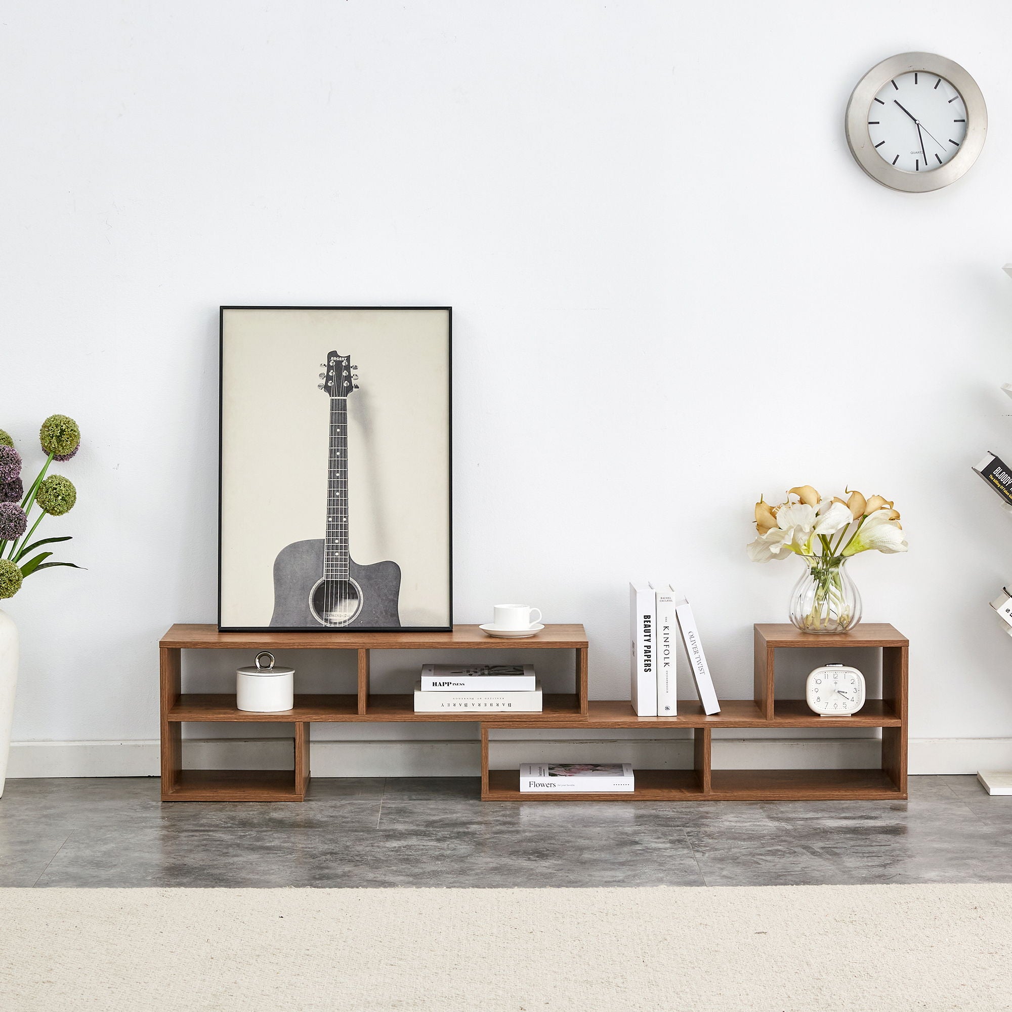 Cube TV Stand With Open Storage And 2 Shelves