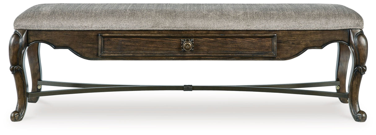 Maylee - Dark Brown - Upholstered Storage Bench