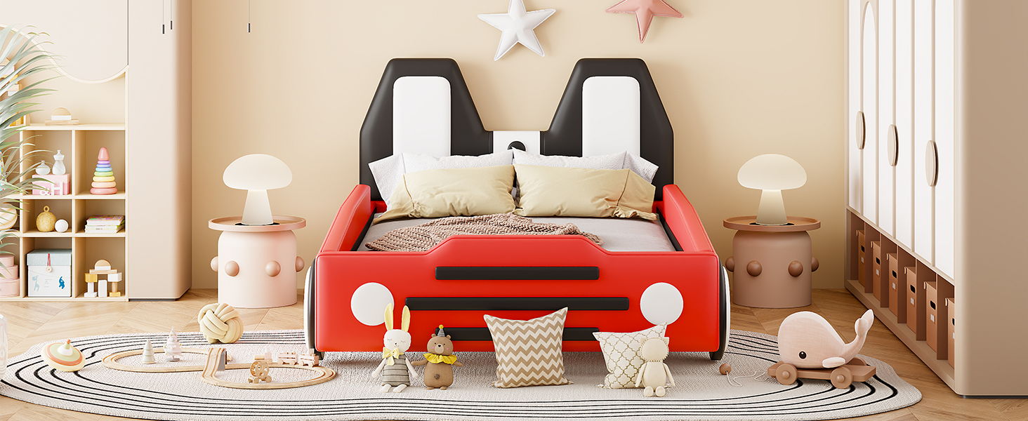 High Quality Race Car Shaped Platform Bed & Wheels