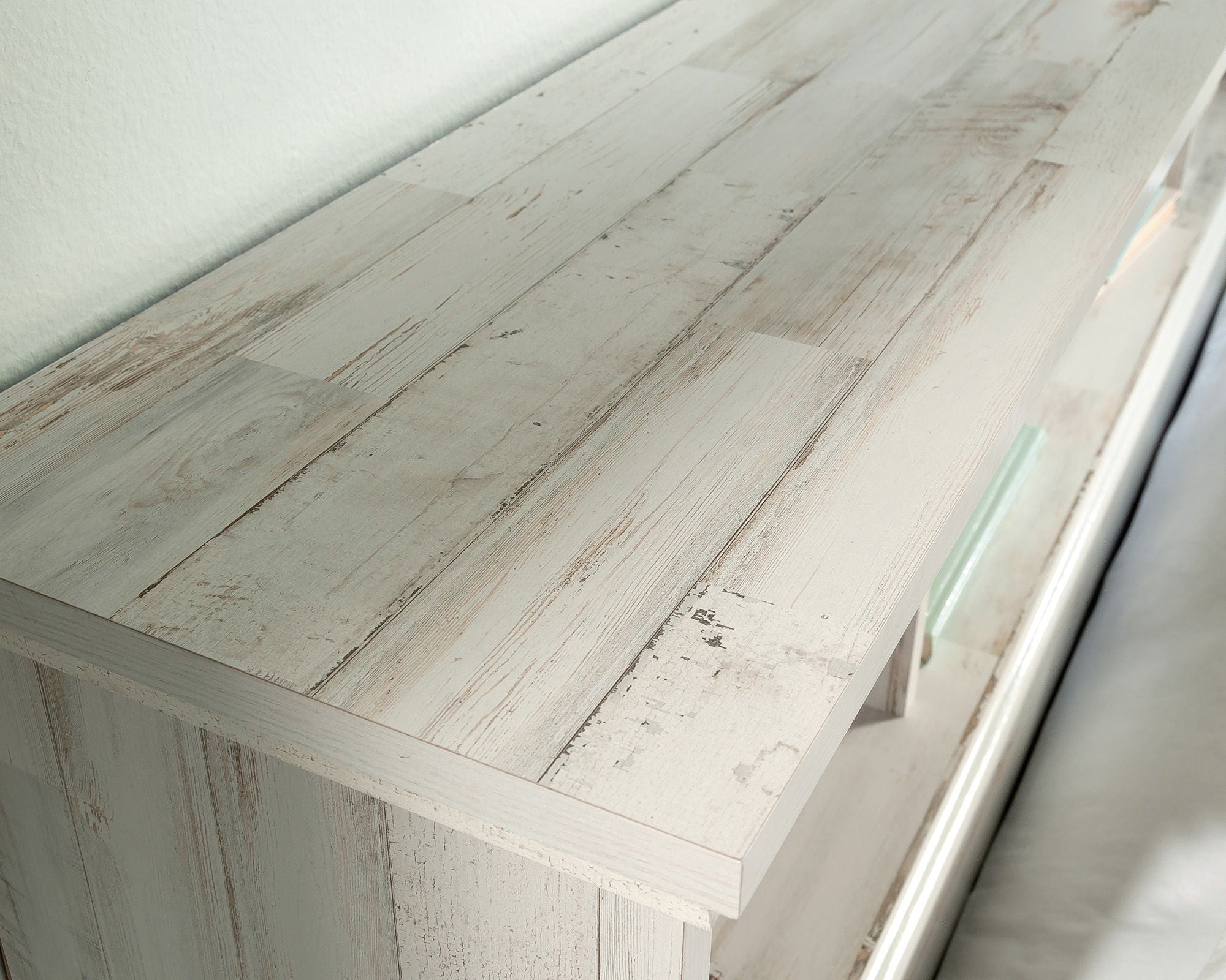 Full/Queen Bookcase Headboard White Plank
