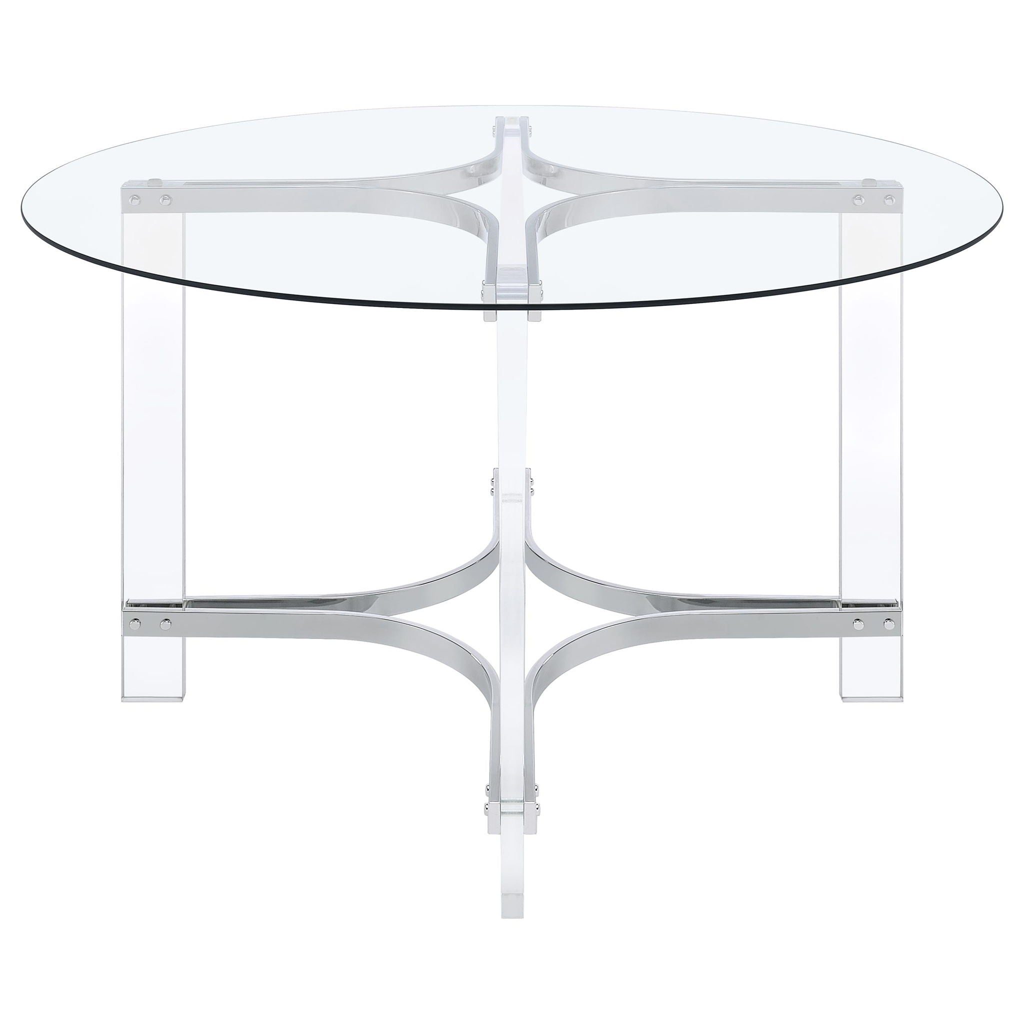 Uptown - 5 Piece Round Dining Set - Chrome