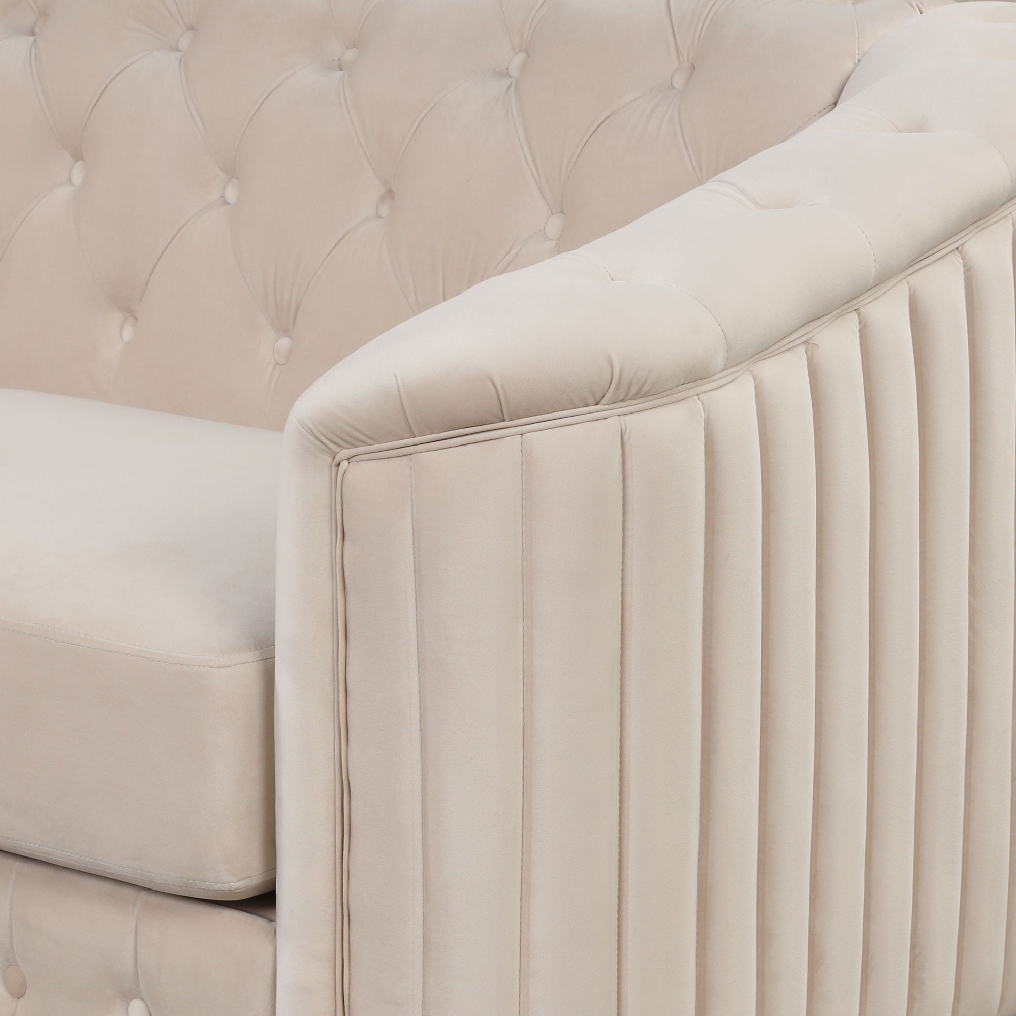 Upholstered Loveseat Sofa With Thick Removable Seat Cushion