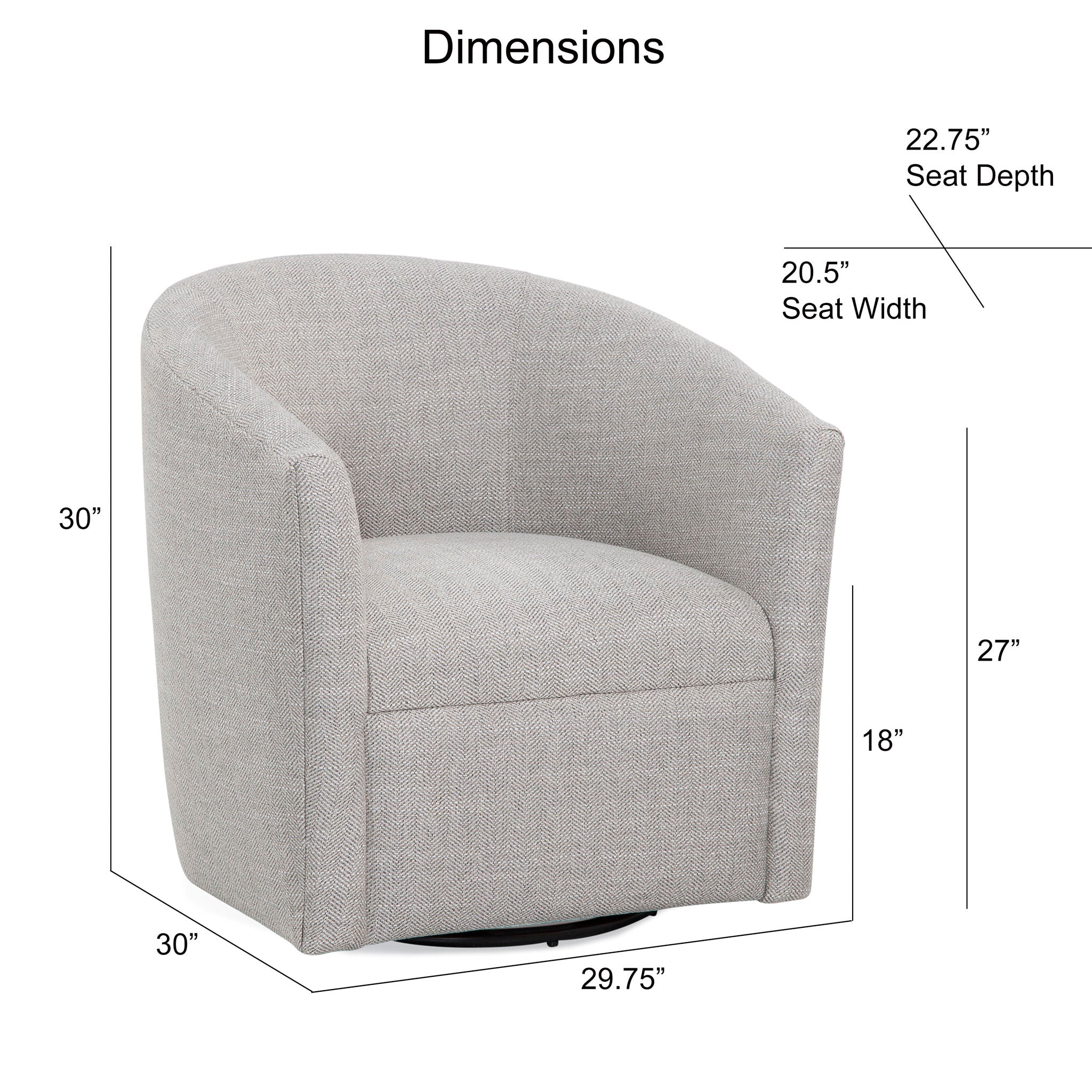 Lainey - Swivel Barrel Chair With 360 Degree Rotation